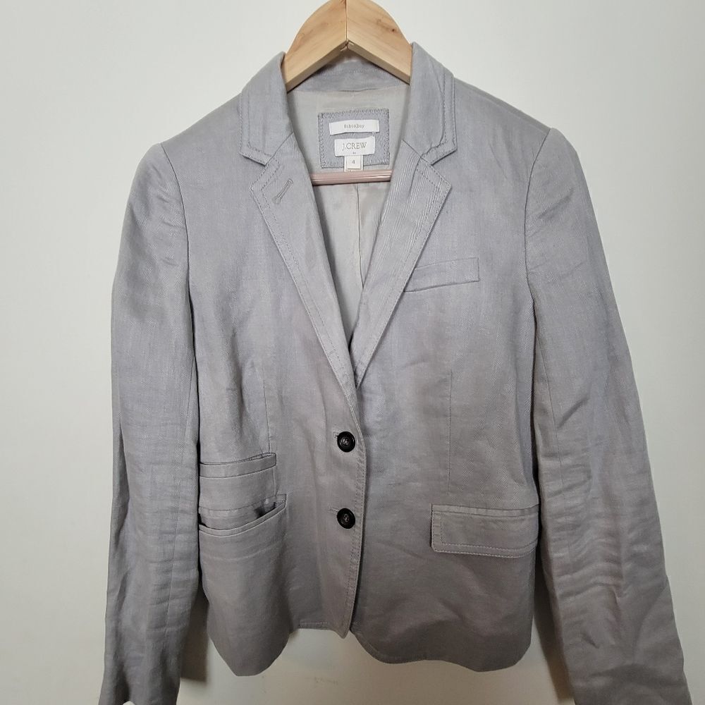 J Crew Schoolboy blazer in linen Grey Size 4